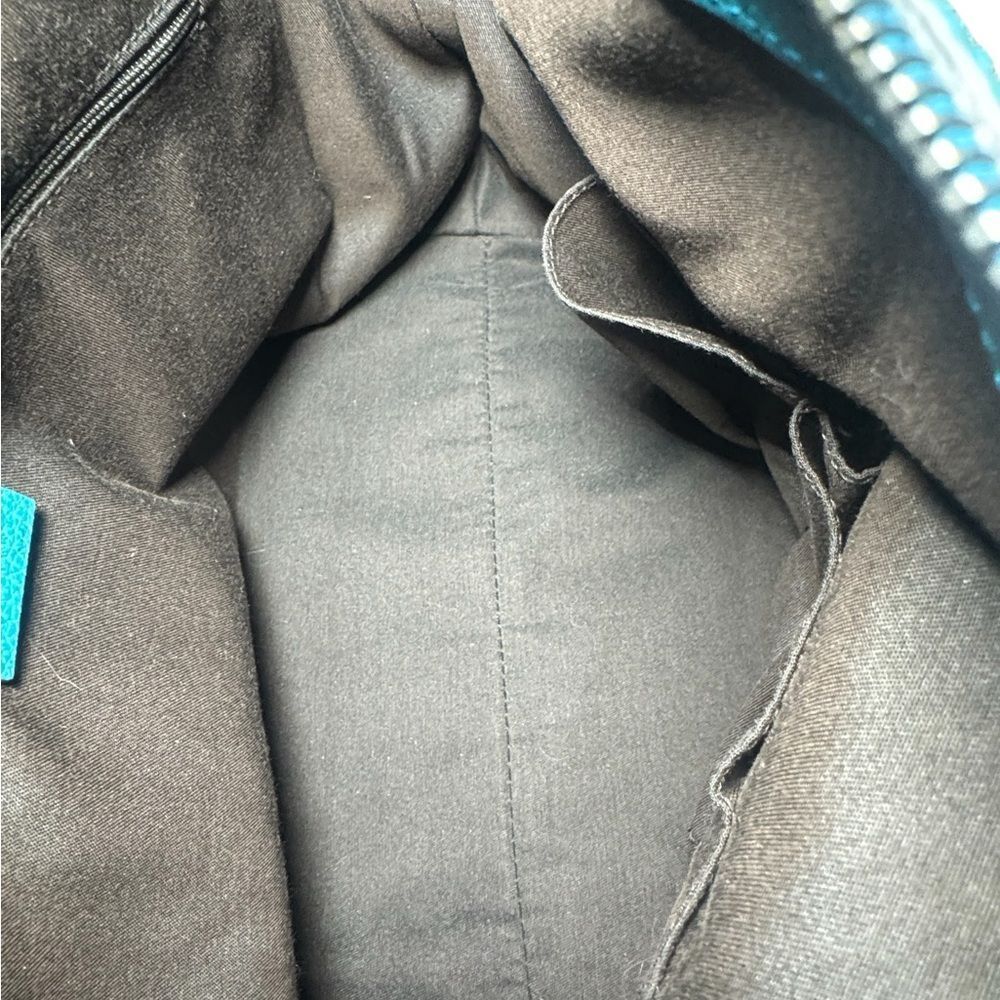 Gucci Turquoise Blue Leather 2way Convertible Interlocking GG Dome Bowler Bag Ex - Picture 13 of 16